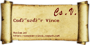 Császár Vince névjegykártya