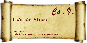 Császár Vince névjegykártya