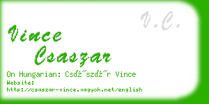 vince csaszar business card